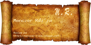Menczer Róza névjegykártya