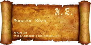Menczer Róza névjegykártya