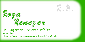 roza menczer business card